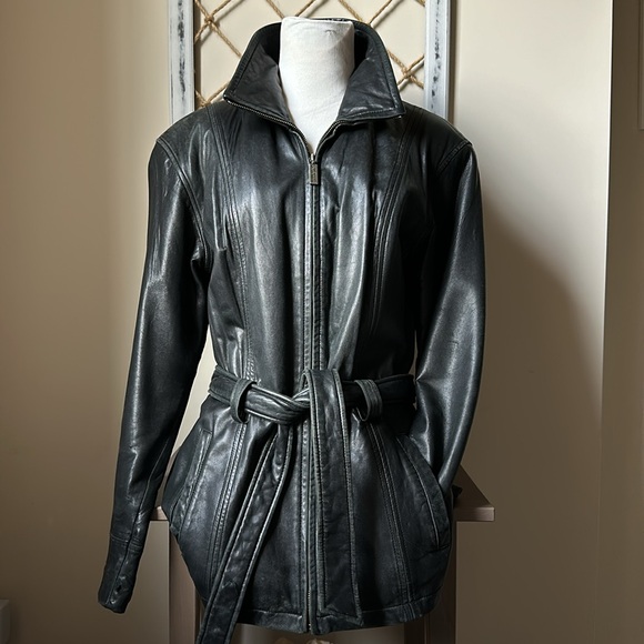 Kenneth Cole Vintage leather black jacket Womens size small - Picture 15 of 15